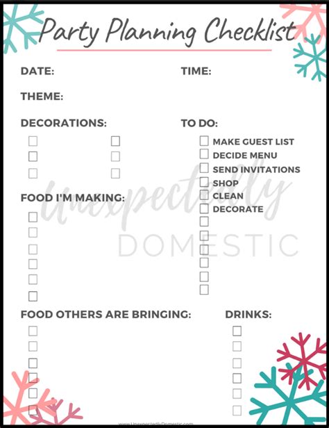 printable party planning checklist super helpful party planning