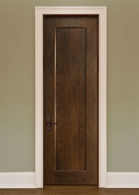 interior door custom single solid wood  dark walnut finish