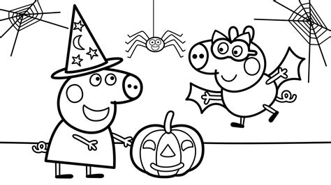 coloring book coloring page peppa pig celebrating halloween