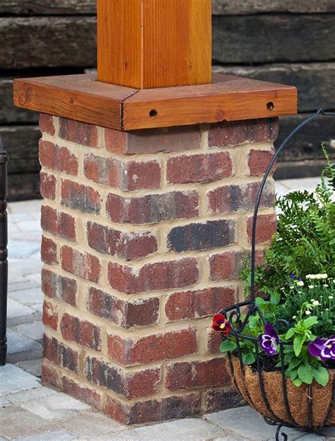 image result  brick base  wooden posts brick porch