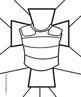 Coloring Breastplate Righteousness Pages Clipart God Plate Bible Armor Kids Truth Belt Breast Crafts Sunday School Popular Sheet Peace Shoes sketch template