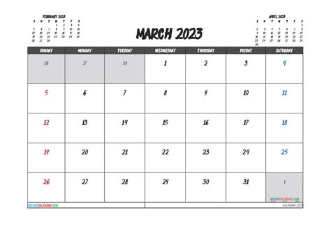 printable march  calendar   templates