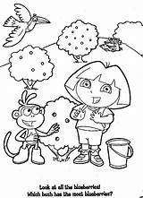 Coloring Dora Nickelodeon Explorer Pages Sheets Blueberry Kids Characters Color Cartoon Printable These sketch template