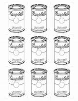 Warhol Andy Coloring Soup Pages Cans Pop Kids Para Template Sheets Campbell Worksheets Colouring Colorear Campbells La Printable Quality High sketch template