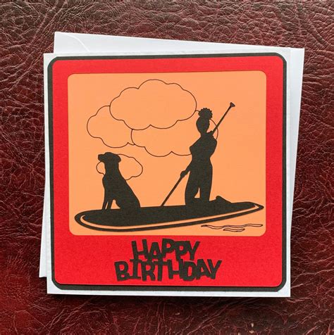 birthday card handmade paddle board paddle boarding  etsy