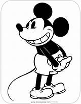 Mickey Classic Mouse Coloring Pages Cute Disneyclips Smiling sketch template