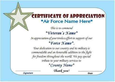 veterans day  printable military certificate  appreciation
