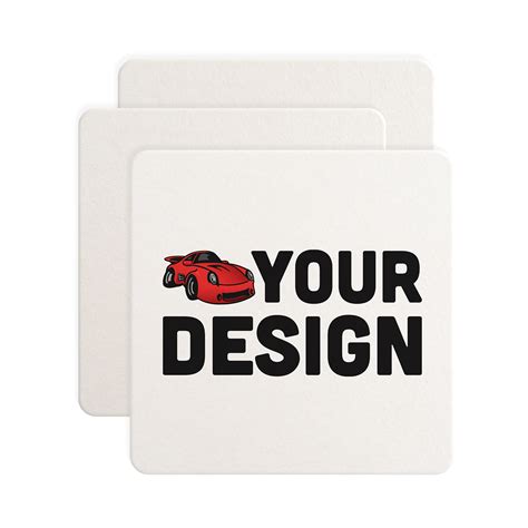 customize these high quality square paper coasters