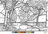 Number Fall Color Coloring Trees Pages Printable Tree Worksheets Nature Adult Sheets Supercoloring Difficult Search Choose Board Categories sketch template
