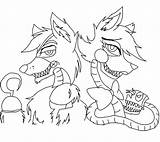Mangle Coloring Fnaf Foxy Nights Freddy Getdrawings Sister Characters Traced Drawen Nowa Wersja sketch template