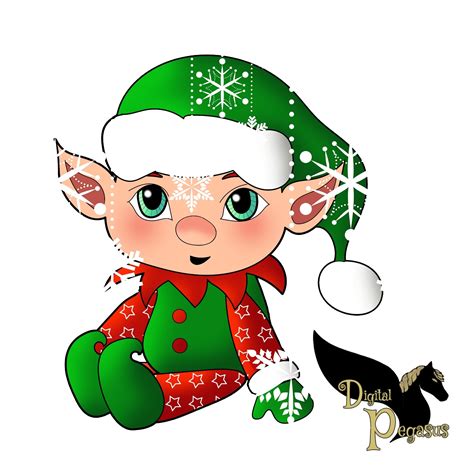 christmas baby elf baby elf clip art png  instant  etsy