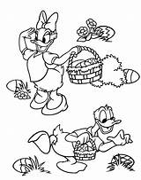Easter Disney Coloring Pages Donald Duck Kids Colouring Printable Daisy Basket Eggs Sheets Looking Color Colour Cute Print Book Kleurplaten sketch template