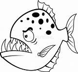 Piranha Cartoon Angry Illustration Fish Clipart Background Dreamstime Vector Royalty Stock sketch template