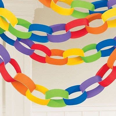 ft coloured paper chains garland party decoration  colours rainbow