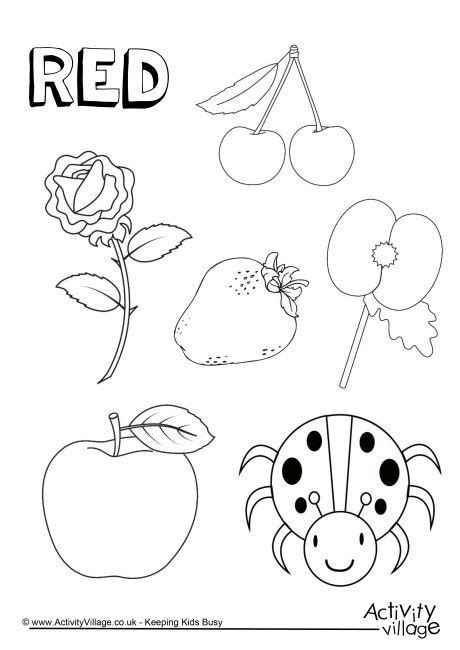 red colour objects worksheet