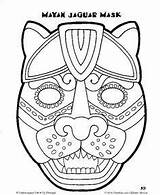 Mayan Mascaras Aztec Tikal Maschere Mayas Azteca Colouring Ritagliare Aztecas Colorear Guatemala Masque Inca Schwarzer Tribal Máscaras Indigenas Aborigenes Disfraces sketch template