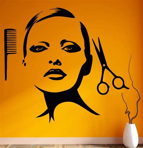 E3 Free Shipping Hot Sexy Girl Hair Spa Beauty Salon Wall Art Sticker