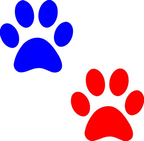 paw logo blue red clip art  clkercom vector clip art