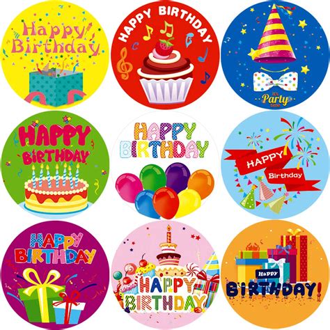 buy happy birthday stickers  kids pcs  roll party supplies