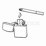 Lighter Drawing Cigarette Burning Sketch Background Metal Lit Silver Vector Paintingvalley Drawings Isolated Realistic Illustration Hand Used sketch template