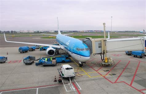 klm plane  airport editorial photo image  service