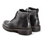 eye lace  leather boot black euro  feit touch  modern