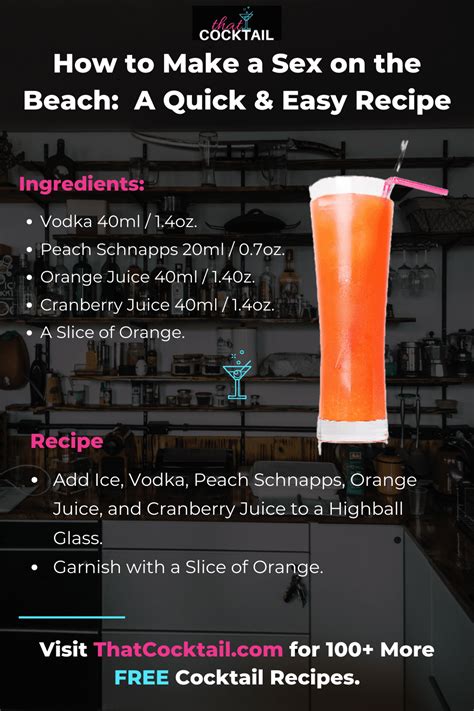 How To Make A Sex On The Beach Cocktail A Quick And Easy Recipe That