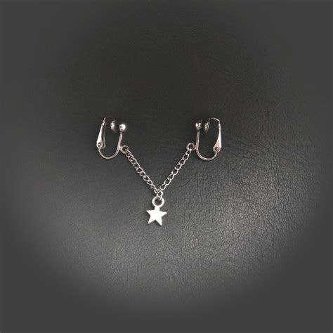 clitoral jewellery faux piercing with chain and star non etsy