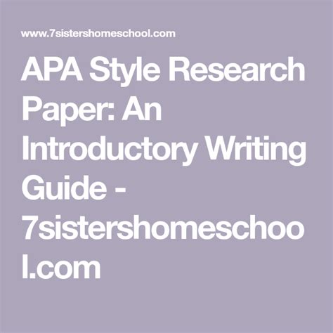 style research paper  introductory writing guide research
