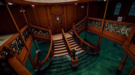 titanic grand staircase flooding animation youtube