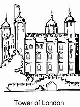 Coloring Tower London England Pages Printable Colouring Book Clipart Around Color Print Kids Pussycat Colour Cliparts Paper Choose Board Kindergarten sketch template