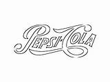 Pepsi Cola Logo Sketch Coloring Coca Stencil Drink Soft Stencils Soda Clip Vintage Template sketch template