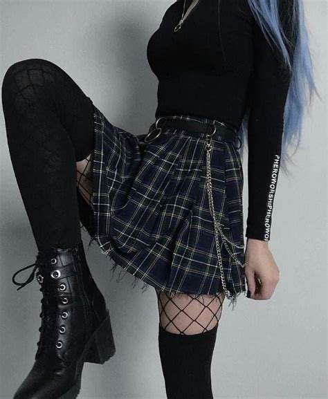 Punk Grunge Girl Black Style Aesthetic Skirt Goth In 2020 Aesthetic