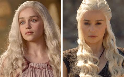 this is how much daenerys ~look~ has evolved throughout game of thrones