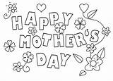 Coloring Mother Mothers Pages Greeting sketch template