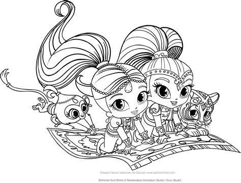 shimmer  shine coloring page