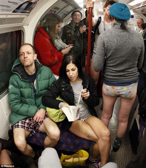 no trousers on the underground day commuters leave their
