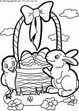 Easter Coloring Pages Basket Printable Bunny Crayola Chick Egg Print Church Themed Kids Sheets Sheet Religious Getcolorings Clipart Getdrawings Bible sketch template