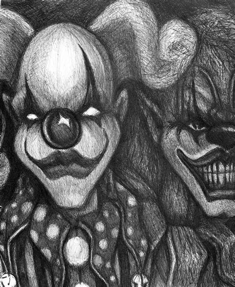 two faced demon clowns drawing by mike distel fine art america