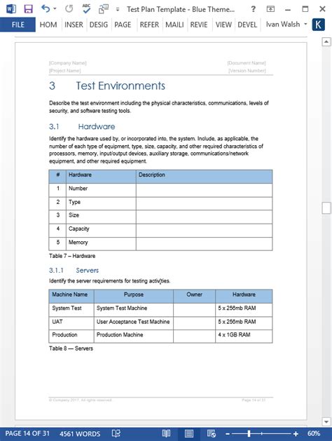 test plan templates ms wordexcel templates forms checklists