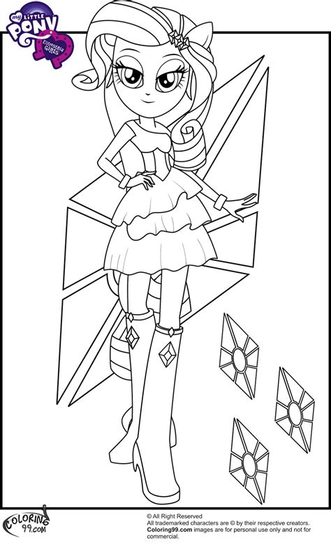 rarity equestria girl   pony coloring coloring pages
