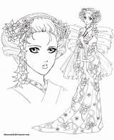 Geisha Blossom Draw Book Fashions Dover Publications sketch template