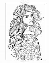 Coloring Adult Pages Beautiful Women Visit Book Girls Mujeres sketch template