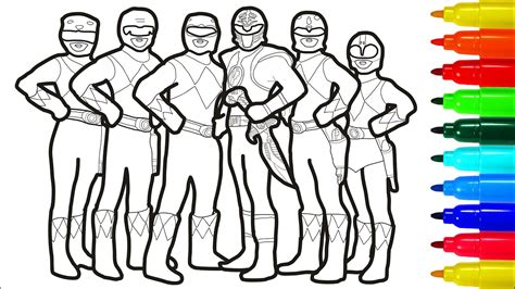 mighty morphin power rangers coloring pages youtube