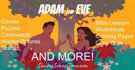 Free Printable Adam And Eve Bible Activities On Sunday School Zone