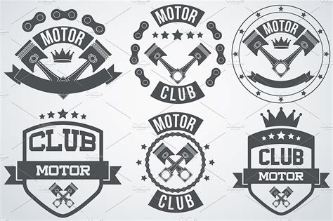 set  motor labels badge design automotive logo business card logo
