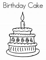 Coloring Cake Birthday Pages Preschool Printable sketch template