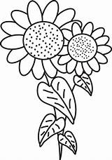 Sunflower Coloring Pages Flowers Printable Drawing Easy Clipart Sunflowers Kids Flower Book Leaves Colouring Two Color Cliparts Getdrawings Library Gif sketch template