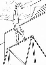 Gymnastics Turnen Gimnasia Reck Malvorlage Ausmalen Für Salto sketch template