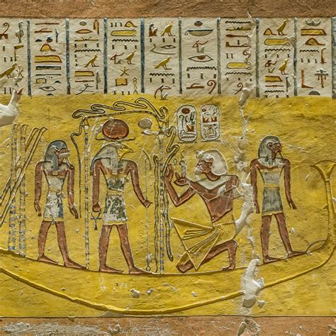 Ancient Egyptian Wall Painting In The Interior Of A Tomb